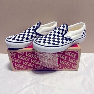 Youth Checkerboard Vans, Black & White Size 2